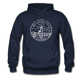 Massachusetts Hoodie - State Design Unisex Massachusetts Hooded Sweatshirt - navy
