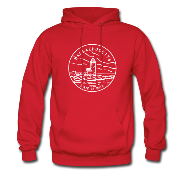 Massachusetts Hoodie - State Design Unisex Massachusetts Hooded Sweatshirt - red
