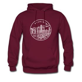 Michigan Hoodie - State Design Unisex Michigan Hooded Sweatshirt - burgundy
