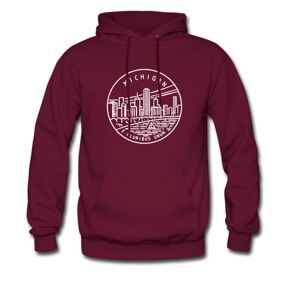 Michigan Hoodie - State Design Unisex Michigan Hooded Sweatshirt - burgundy