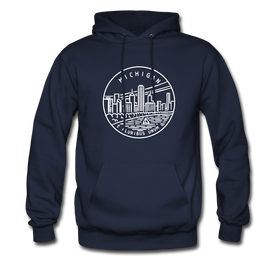 Michigan Hoodie - State Design Unisex Michigan Hooded Sweatshirt - navy