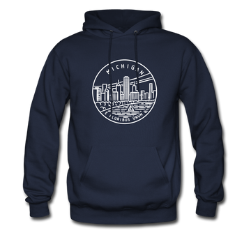 Michigan Hoodie - State Design Unisex Michigan Hooded Sweatshirt - navy