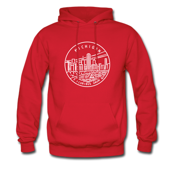 Michigan Hoodie - State Design Unisex Michigan Hooded Sweatshirt - red
