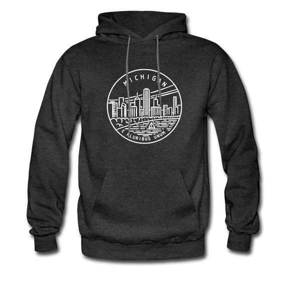Michigan Hoodie - State Design Unisex Michigan Hooded Sweatshirt - charcoal gray