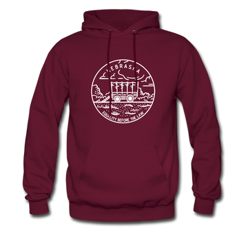 Nebraska Hoodie - State Design Unisex Nebraska Hooded Sweatshirt - burgundy