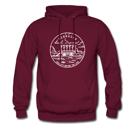 Nebraska Hoodie - State Design Unisex Nebraska Hooded Sweatshirt - burgundy
