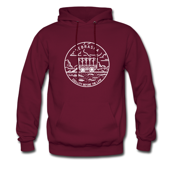 Nebraska Hoodie - State Design Unisex Nebraska Hooded Sweatshirt - burgundy