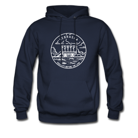 Nebraska Hoodie - State Design Unisex Nebraska Hooded Sweatshirt - navy