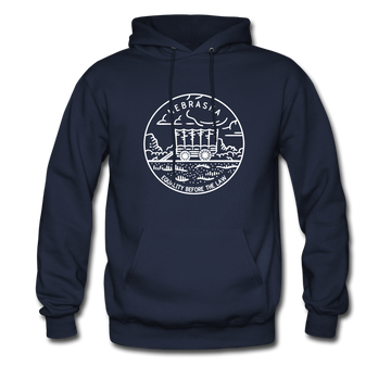 Nebraska Hoodie - State Design Unisex Nebraska Hooded Sweatshirt - navy