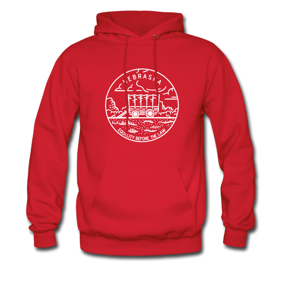 Nebraska Hoodie - State Design Unisex Nebraska Hooded Sweatshirt - red