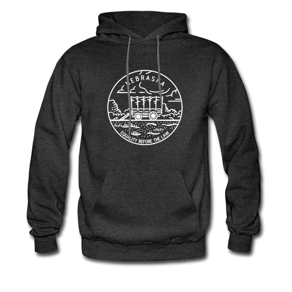 Nebraska Hoodie - State Design Unisex Nebraska Hooded Sweatshirt - charcoal gray