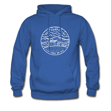 New Hampshire Hoodie - State Design Unisex New Hampshire Hooded Sweatshirt - royal blue