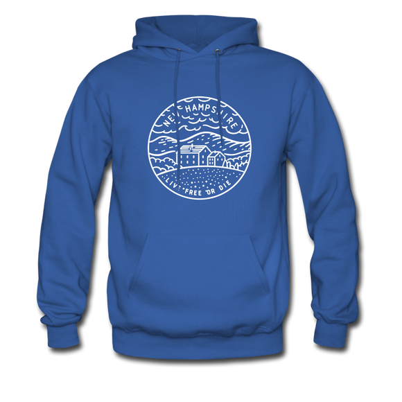 New Hampshire Hoodie - State Design Unisex New Hampshire Hooded Sweatshirt - royal blue