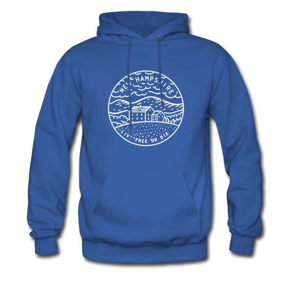 New Hampshire Hoodie - State Design Unisex New Hampshire Hooded Sweatshirt - royal blue