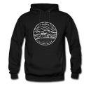 New Hampshire Hoodie - State Design Unisex New Hampshire Hooded Sweatshirt - black