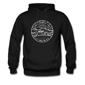 New Hampshire Hoodie - State Design Unisex New Hampshire Hooded Sweatshirt - black