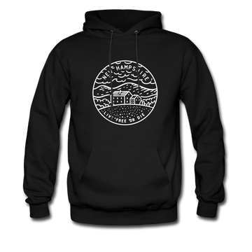 New Hampshire Hoodie - State Design Unisex New Hampshire Hooded Sweatshirt - black