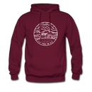 New Hampshire Hoodie - State Design Unisex New Hampshire Hooded Sweatshirt - burgundy