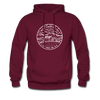 New Hampshire Hoodie - State Design Unisex New Hampshire Hooded Sweatshirt - burgundy