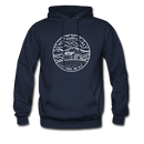 New Hampshire Hoodie - State Design Unisex New Hampshire Hooded Sweatshirt - navy
