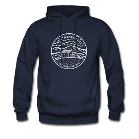 New Hampshire Hoodie - State Design Unisex New Hampshire Hooded Sweatshirt - navy