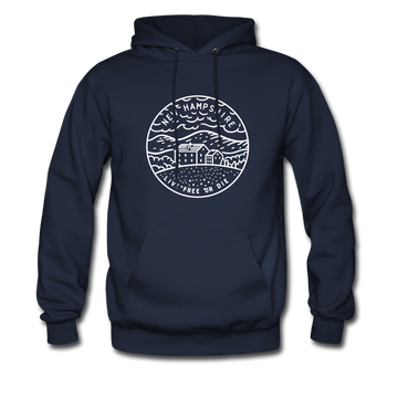 New Hampshire Hoodie - State Design Unisex New Hampshire Hooded Sweatshirt - navy