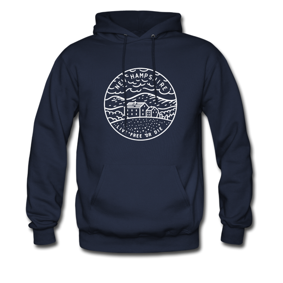 New Hampshire Hoodie - State Design Unisex New Hampshire Hooded Sweatshirt - navy