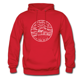 New Hampshire Hoodie - State Design Unisex New Hampshire Hooded Sweatshirt - red