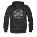 New Hampshire Hoodie - State Design Unisex New Hampshire Hooded Sweatshirt - charcoal gray