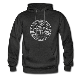 New Hampshire Hoodie - State Design Unisex New Hampshire Hooded Sweatshirt - charcoal gray