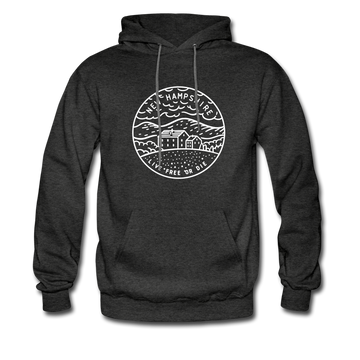 New Hampshire Hoodie - State Design Unisex New Hampshire Hooded Sweatshirt - charcoal gray