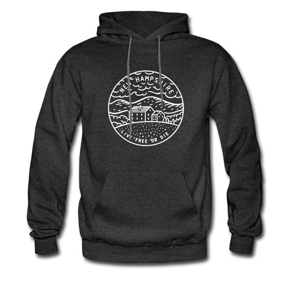 New Hampshire Hoodie - State Design Unisex New Hampshire Hooded Sweatshirt - charcoal gray