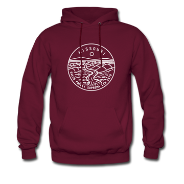 Missouri Hoodie - State Design Unisex Missouri Hooded Sweatshirt - burgundy