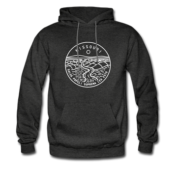 Missouri Hoodie - State Design Unisex Missouri Hooded Sweatshirt - charcoal gray