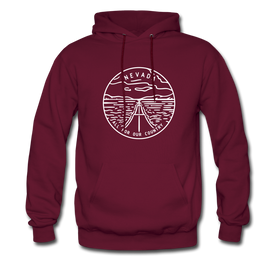 Nevada Hoodie - State Design Unisex Nevada Hooded Sweatshirt - burgundy