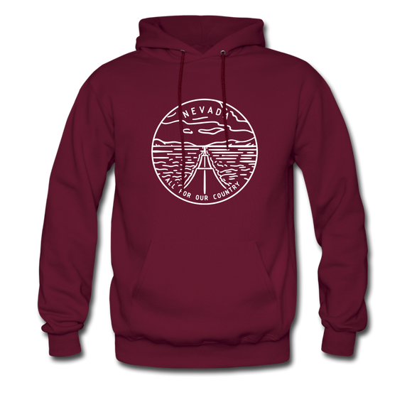 Nevada Hoodie - State Design Unisex Nevada Hooded Sweatshirt - burgundy