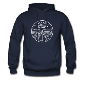 Nevada Hoodie - State Design Unisex Nevada Hooded Sweatshirt - navy