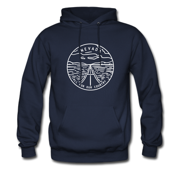 Nevada Hoodie - State Design Unisex Nevada Hooded Sweatshirt - navy
