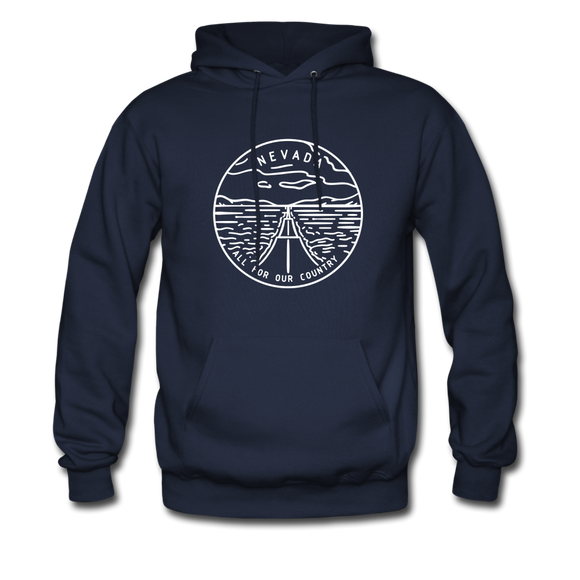 Nevada Hoodie - State Design Unisex Nevada Hooded Sweatshirt - navy