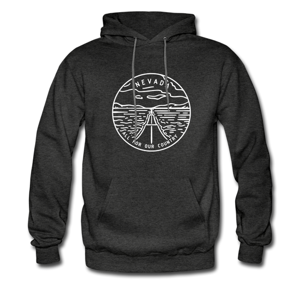 Nevada Hoodie - State Design Unisex Nevada Hooded Sweatshirt - charcoal gray