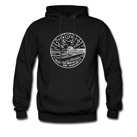New Jersey Hoodie - State Design Unisex New Jersey Hooded Sweatshirt - black