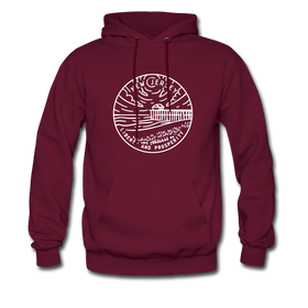 New Jersey Hoodie - State Design Unisex New Jersey Hooded Sweatshirt - burgundy