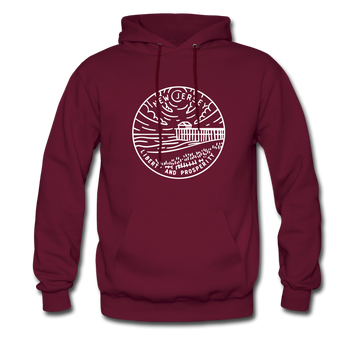 New Jersey Hoodie - State Design Unisex New Jersey Hooded Sweatshirt - burgundy