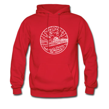 New Jersey Hoodie - State Design Unisex New Jersey Hooded Sweatshirt - red