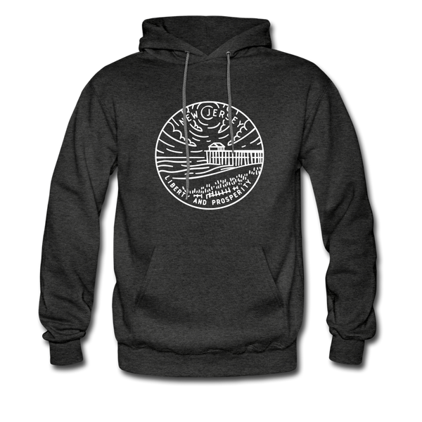 New Jersey Hoodie - State Design Unisex New Jersey Hooded Sweatshirt - charcoal gray