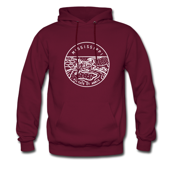 Mississippi Hoodie - State Design Unisex Mississippi Hooded Sweatshirt - burgundy