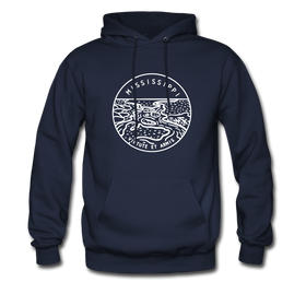 Mississippi Hoodie - State Design Unisex Mississippi Hooded Sweatshirt - navy