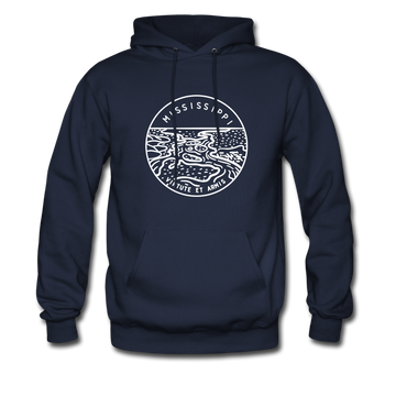 Mississippi Hoodie - State Design Unisex Mississippi Hooded Sweatshirt - navy