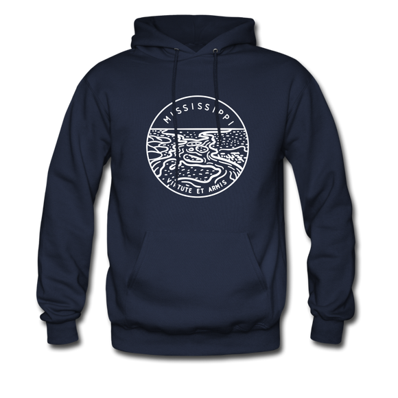 Mississippi Hoodie - State Design Unisex Mississippi Hooded Sweatshirt - navy