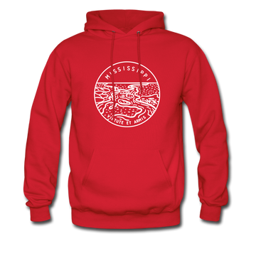 Mississippi Hoodie - State Design Unisex Mississippi Hooded Sweatshirt - red